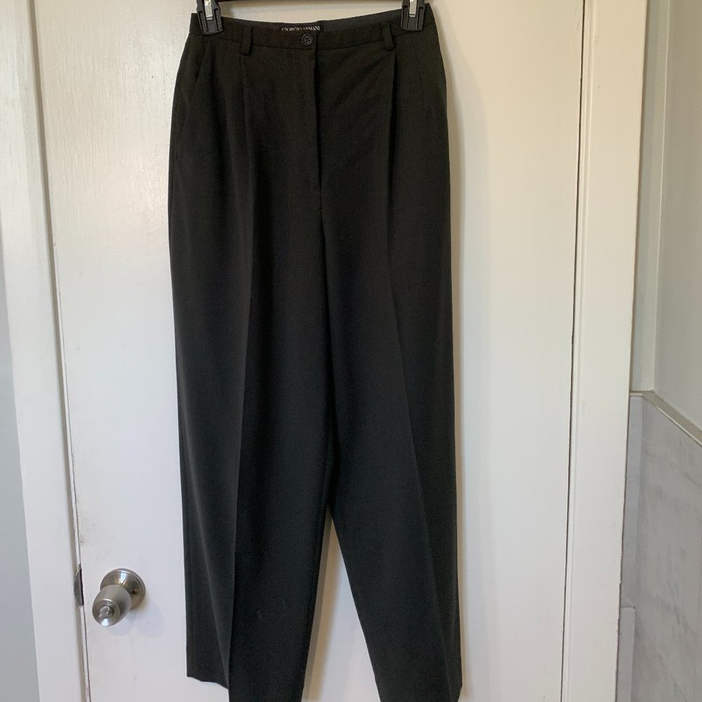 Giorgio Armani classic wool pleated dark gray pants trousers IT 38 xs 0 2